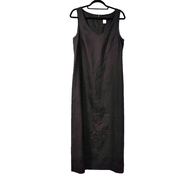 J Crew Womens Size 8 Black Linen Sleeveless Maxi Dress Evening Classy - Picture 1 of 7